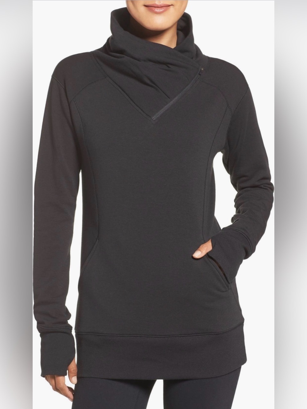 Zella Frosty Asymmetrical Zip Pullover